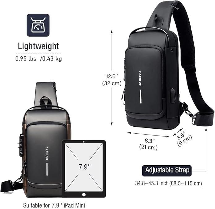 Mysashop Brown Sling Bag Anti-theft